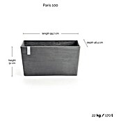 Ecopots Pflanzkasten Paris (Außenmaß (L x B x H): 99,7 x 46,4 x 51 cm, Kunststoff, Grau) | BAUHAUS