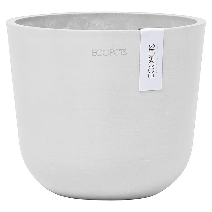Ecopots Oslo Pflanztopf Mini - Außenmaß (Ø x H): 16 x 13,7 cm, Kunststoff, Weiß - Ein stilvoller, runder Pflanztopf von Ecopots in schlichtem Weiß. Ideal für den Innen- und Außenbereich, robust und zeitlos im Design.