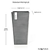 Ecopots Rotterdam Pflanzsäule eckig (Außenmaß (L x B x H): 30,5 x 30,5 x 50,5 cm, Kunststoff, Grau) | BAUHAUS