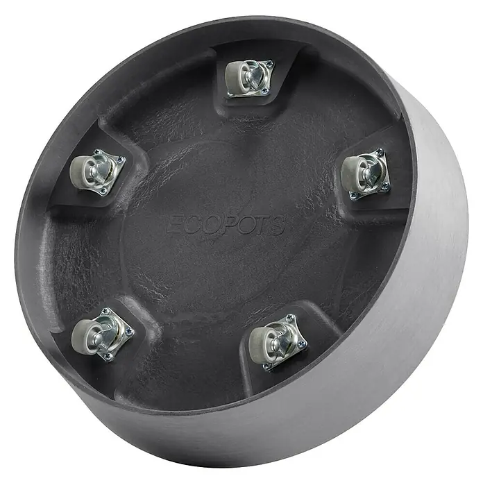 Ecopots Amsterdam Blumentopf-Untersetzer mit Rollen - Außenmaß (Ø x H): 34,1 x 9 cm, Kunststoff, Grau - Drehbare Pflanzenroller von Ecopots. Pflanzengefäß mit Rollen für einfachen Transport, ideal für den Innen- und Außenbereich.