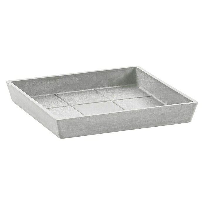 Ecopots Rotterdam Kasten-Untersetzer (21 x 19,3 x 2,5 cm, Kunststoff, Weißgrau) | BAUHAUS