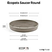 Ecopots Amsterdam Blumentopf-Untersetzer (Außenmaß (Ø x H): 16,5 x 2,5 cm, Kunststoff, Braungrau) | BAUHAUS