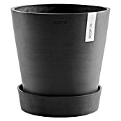 Ecopots Amsterdam Blumentopf-Untersetzer mit Rollen (Außenmaß (Ø x H): 34,1 x 9 cm, Kunststoff, Dunkelgrau) | BAUHAUS