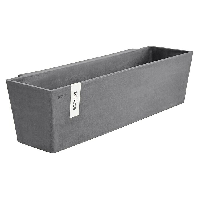 Ecopots Pflanzkasten Manhatten (Außenmaß (L x B x H): 55 x 17,2 x 15,3 cm, Kunststoff, Grau, L) | BAUHAUS