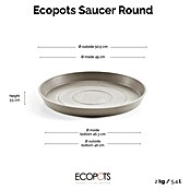 Ecopots Amsterdam Blumentopf-Untersetzer (Außenmaß (Ø x H): 49 x 3,5 cm, Kunststoff, Taupe) | BAUHAUS