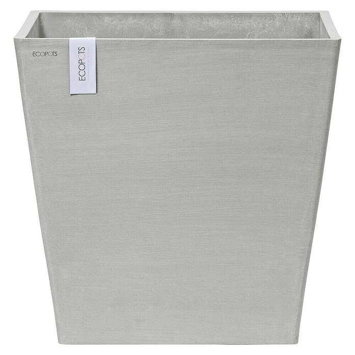 Ecopots Rotterdam Pflanzkasten mit Rollen (Außenmaß (L x B x H): 50,2 x 50,2 x 49,5 cm, Kunststoff, Weißgrau) | BAUHAUS