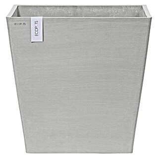 Ecopots Rotterdam Pflanzkasten mit Rollen (Außenmaß (L x B x H): 50,2 x 50,2 x 49,5 cm, Kunststoff, Weißgrau)