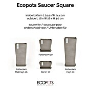 Ecopots Rotterdam Kasten-Untersetzer (26 x 24,4 x 3 cm, Kunststoff, Braungrau) | BAUHAUS
