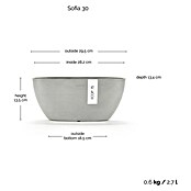 Ecopots Sofia Pflanzschale Sofia (L x B x H: 29,5 x 13,4 x 13,5 cm, Weißgrau) | BAUHAUS