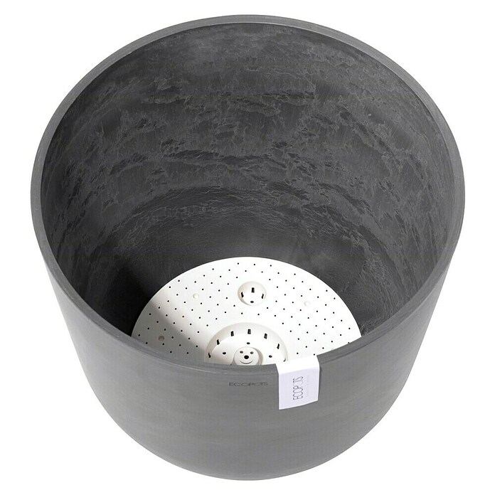 Ecopots Oslo Pflanztopf mit Wasserspeicher (Außenmaß (Ø x H): 45 x 39,4 cm, Kunststoff, Grau) | BAUHAUS