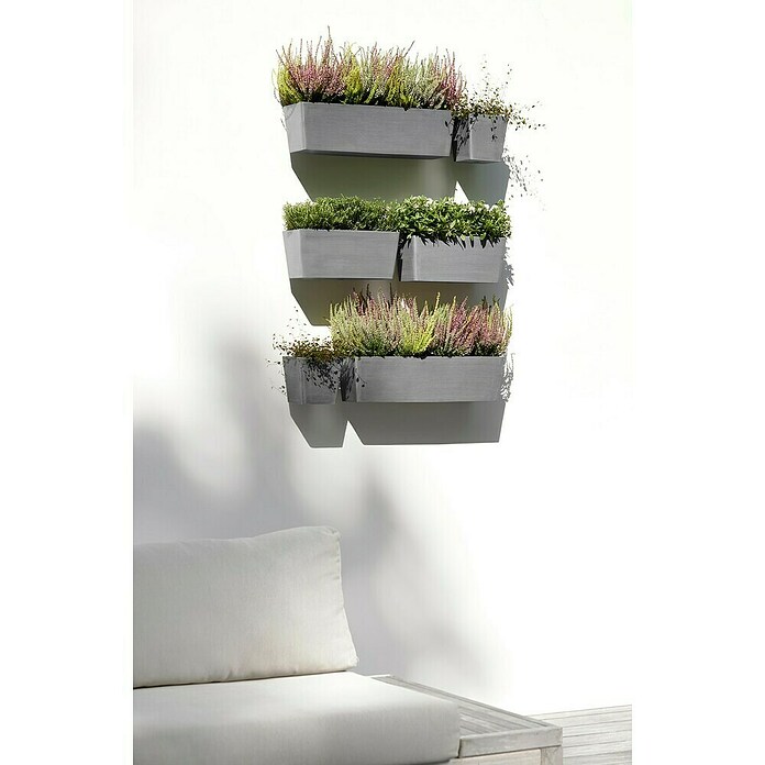 Ecopots Pflanzkasten Manhatten (Außenmaß (L x B x H): 55 x 17,2 x 15,3 cm, Kunststoff, Grau, L) | BAUHAUS