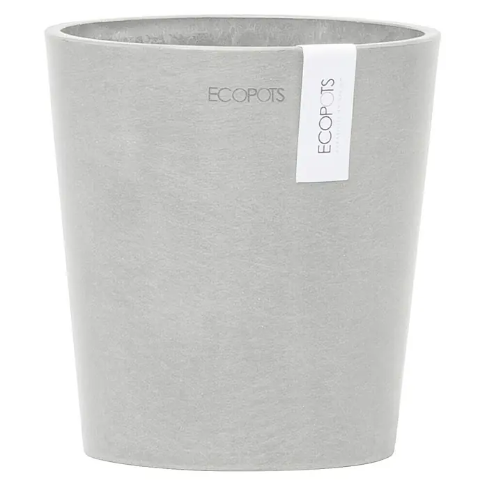 Ecopots Orchideentopf Morinda - Außenmaß (Ø x H): 14 x 16 cm, Kunststoff, Weißgrau - Grauer Ecopots-Pflanztopf mit zylindrischer Form und schlichtem Design, ideal für Innen- und Außenbereiche, die einen modernen Touch benötigen.