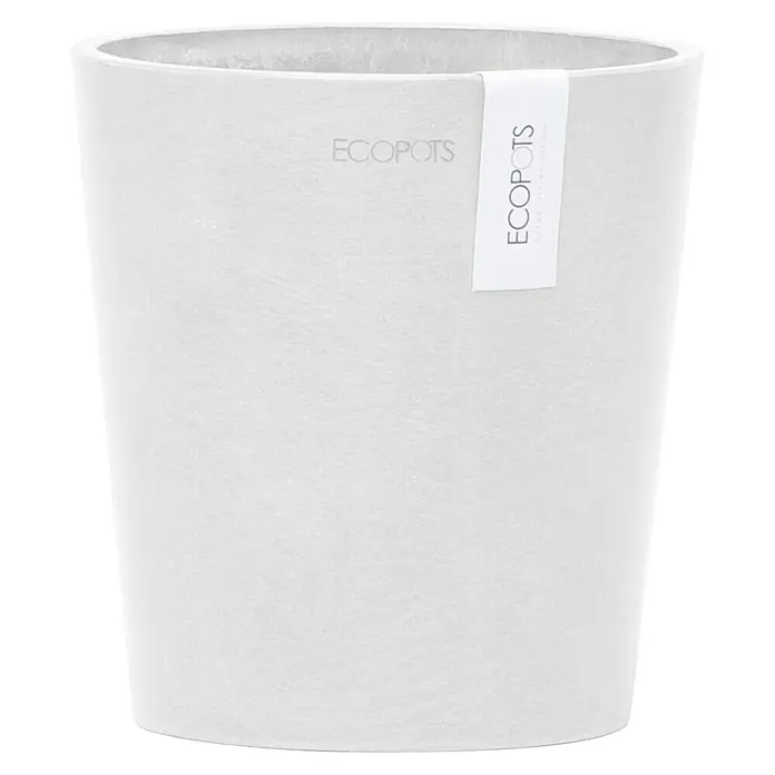 Ecopots Orchideentopf Morinda - Außenmaß (Ø x H): 14 x 15 cm, Kunststoff, Weiß - Ein schlichter, runder Pflanztopf von ECOPOTS in neutralem Weiß, ideal für Innen- und Außenbereiche, der Pflanzen stilvoll in Szene setzt.