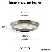 Ecopots Amsterdam Blumentopf-Untersetzer (Außenmaß (Ø x H): 27,8 x 3 cm, Kunststoff, Taupe) | BAUHAUS