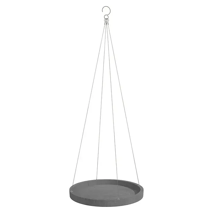 Ecopots Blumenampel - Außenmaß (Ø x H): 36 x 3 cm, Kunststoff, Grau - Abbildung eines grauen, mehrstufigen Katzenkratzbaums mit einer runden Basis und mehreren Plattformen für Katzen zum Klettern und Spielen.