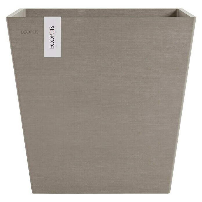Ecopots Rotterdam Pflanzkasten mit Wasserspeicher (Außenmaß (L x B x H): 43,6 x 43,6 x 42,5 cm, Kunststoff, Braungrau) | BAUHAUS