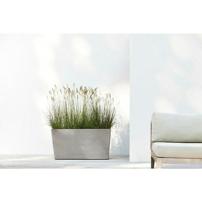 Ecopots Pflanzkasten Paris (Außenmaß (L x B x H): 100,5 x 39,6 x 51,8 cm, Kunststoff, Braungrau, Ausstattung Pflanzgefäß: Rollen) | BAUHAUS