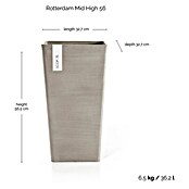 Ecopots Rotterdam Pflanzsäule eckig (Außenmaß (L x B x H): 30,5 x 30,5 x 50,5 cm, Kunststoff, Taupe) | BAUHAUS