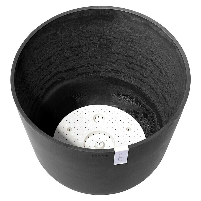 Ecopots Oslo Pflanztopf mit Wasserspeicher (Außenmaß (Ø x H): 55 x 48,5 cm, Kunststoff, Dunkelgrau) | BAUHAUS