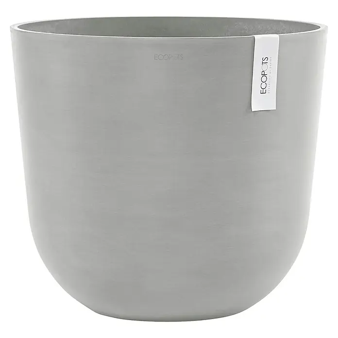Ecopots Oslo Pflanztopf mit Wasserspeicher - Außenmaß (Ø x H): 45 x 39,4 cm, Kunststoff, Weißgrau - Grauer Ecopots-Blumentopf aus recyceltem Kunststoff mit elegantem, modernem Design. Perfekt für Innen- und Außenbereiche.