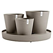 Ecopots Pflanztopf Dubai (Außenmaß (Ø x H): 56,5 x 30,7 cm, Kunststoff, Taupe, 3 Stk.) | BAUHAUS
