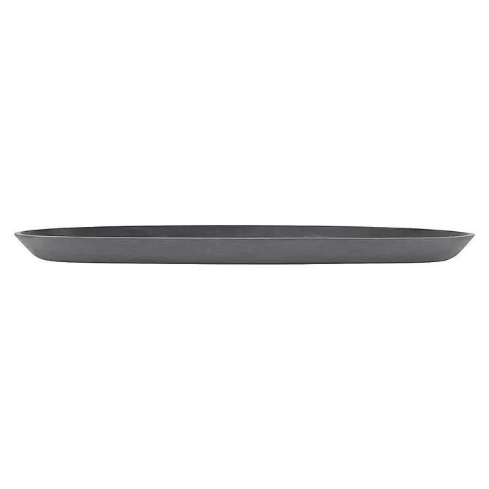 Ecopots Sofia Blumentopf-Untersetzer Lang - Außenmaß (L x B x H): 48,4 x 10,3 x 3 cm, Kunststoff, Grau - Graue, längliche Pflanzschale aus robustem Material, ideal für Innen- und Außenbereiche, für stilvolle Pflanzenarrangements.