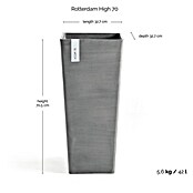 Ecopots Rotterdam Pflanzsäule eckig (Außenmaß (L x B x H): 32,7 x 32,7 x 70,5 cm, Kunststoff, Grau) | BAUHAUS