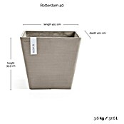 Ecopots Rotterdam Pflanzkasten (Außenmaß (L x B x H): 40,1 x 40,1 x 35,5 cm, Kunststoff, Braungrau) | BAUHAUS