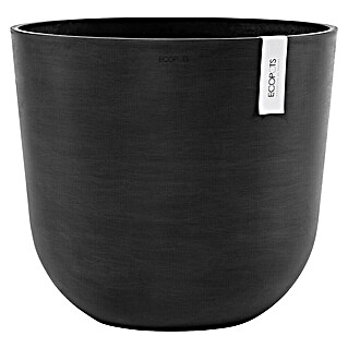 Ecopots Oslo Pflanztopf mit Wasserspeicher (Außenmaß (Ø x H): 45 x 39,4 cm, Kunststoff, Dunkelgrau)