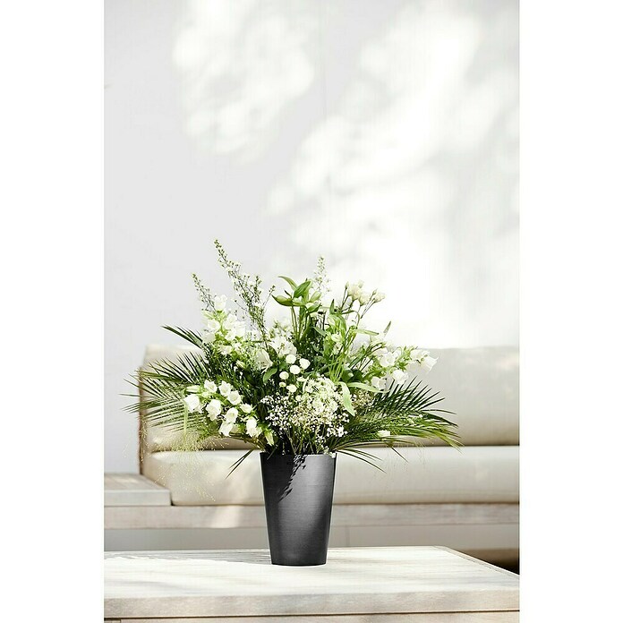 Ecopots Vase Pisa (Ø x H: 17,8 x 25,2 cm, Kunststoff, Dunkelgrau) | BAUHAUS