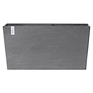 Ecopots Pflanzkasten Paris (Außenmaß (L x B x H): 100,5 x 39,6 x 51,8 cm, Kunststoff, Grau, Ausstattung Pflanzgefäß: Rollen)
