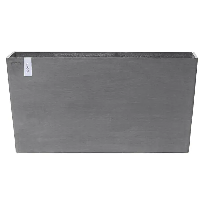Ecopots Pflanzkasten Paris - Außenmaß (L x B x H): 100,5 x 39,6 x 51,8 cm, Kunststoff, Grau, Ausstattung Pflanzgefäß: Rollen - Grauer ECOPOTS-Pflanzkasten, ideal für drinnen oder draußen. Das schlichte Design ergänzt jede Umgebung und bietet Pflanzen ein stilvolles Zuhause.