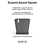 Ecopots Rotterdam Kasten-Untersetzer (37,1 x 34,5 x 3,4 cm, Kunststoff, Grau) | BAUHAUS
