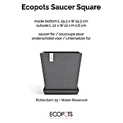 Ecopots Rotterdam Kasten-Untersetzer (21 x 19,3 x 2,5 cm, Kunststoff, Grau) | BAUHAUS