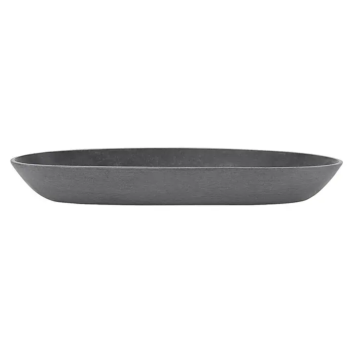 Ecopots Sofia Blumentopf-Untersetzer Oval - Außenmaß (L x B x H): 24,9 x 7,9 x 3 cm, Kunststoff, Grau - Ovale, graue Pflanzschale, ideal für stilvolle Dekorationen im Innen- und Außenbereich. Das robuste Material sorgt für Langlebigkeit.