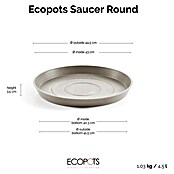 Ecopots Amsterdam Blumentopf-Untersetzer (Außenmaß (Ø x H): 43 x 3,5 cm, Kunststoff, Taupe) | BAUHAUS