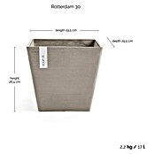 Ecopots Rotterdam Pflanzkasten (Außenmaß (L x B x H): 29,5 x 29,5 x 26,4 cm, Kunststoff, Braungrau) | BAUHAUS