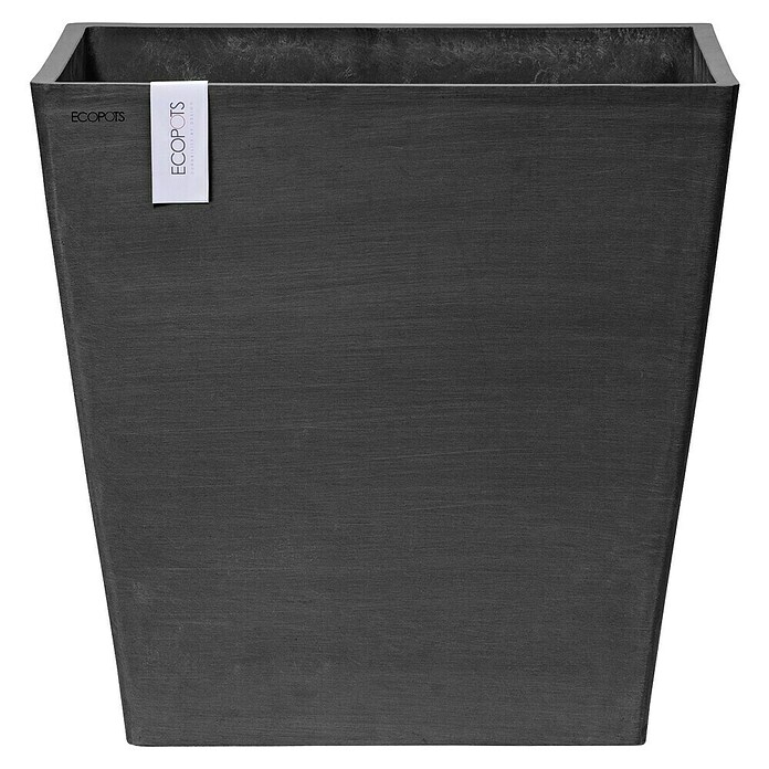 Ecopots Rotterdam Pflanzkasten mit Rollen (Außenmaß (L x B x H): 50,2 x 50,2 x 49,5 cm, Kunststoff, Dunkelgrau) | BAUHAUS