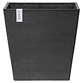 Ecopots Rotterdam Pflanzkasten mit Rollen (Außenmaß (L x B x H): 50,2 x 50,2 x 49,5 cm, Kunststoff, Dunkelgrau)