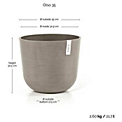 Ecopots Oslo Pflanztopf (Außenmaß (Ø x H): 35 x 30,5 cm, Kunststoff, Braungrau) | BAUHAUS