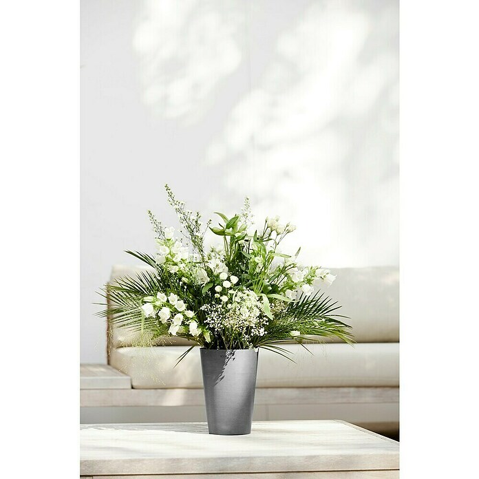 Ecopots Vase Pisa (Ø x H: 17,8 x 25,2 cm, Kunststoff, Grau) | BAUHAUS