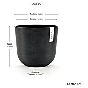Ecopots Oslo Pflanztopf (Außenmaß (Ø x H): 25 x 21,8 cm, Kunststoff, Dunkelgrau) | BAUHAUS