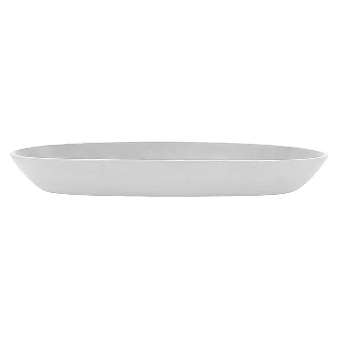 Ecopots Sofia Blumentopf-Untersetzer Oval - Außenmaß (L x B x H): 24,9 x 7,9 x 3 cm, Kunststoff, Weiß - Elegante, längliche Schale in Weiß, ideal für stilvolle Dekorationen oder als besondere Servierschale. Ihre Form betont das minimalistische Design.