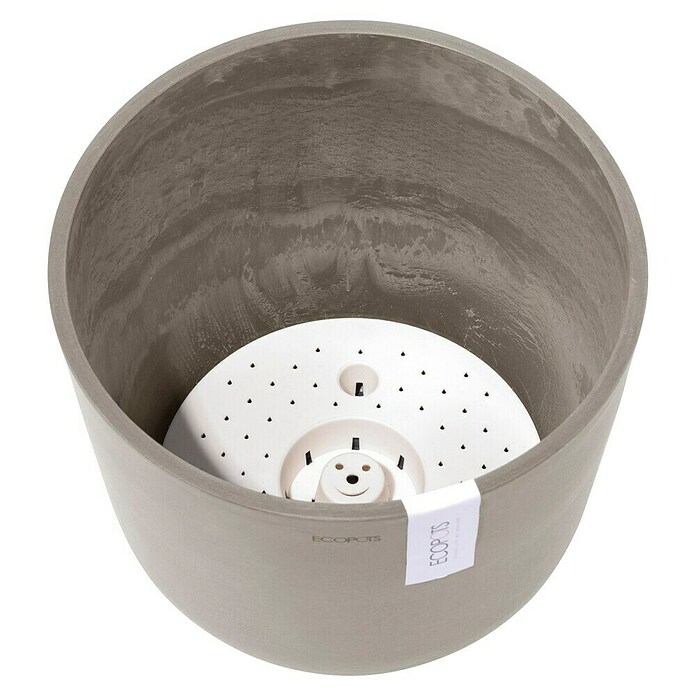 Ecopots Oslo Pflanztopf mit Wasserspeicher (Außenmaß (Ø x H): 25 x 21,4 cm, Kunststoff, Braungrau) | BAUHAUS