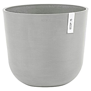 Ecopots Oslo Pflanztopf mit Wasserspeicher (Außenmaß (Ø x H): 35 x 40,5 cm, Kunststoff, Weißgrau)