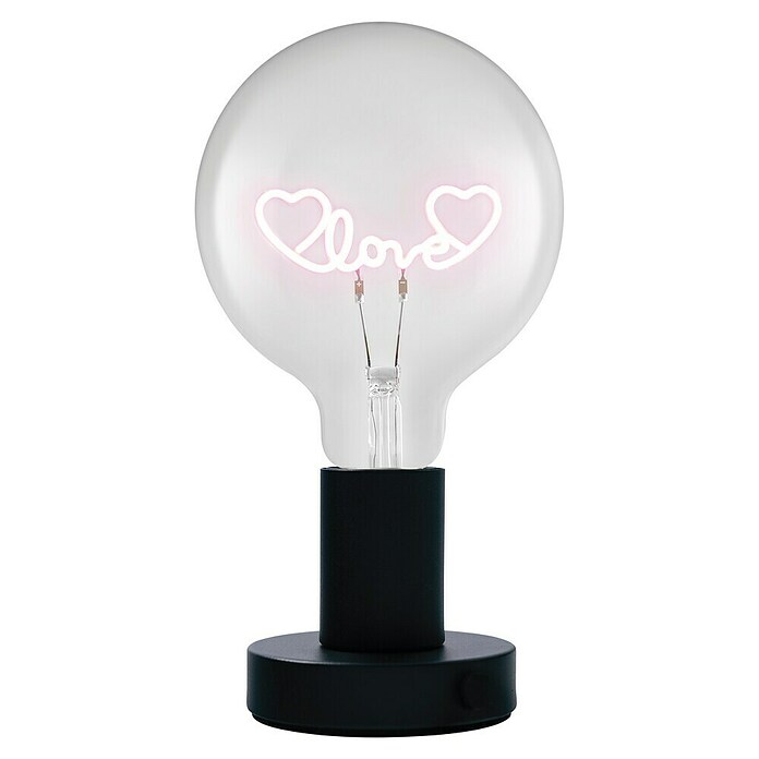 Ledvance Lámpara de sobremesa LED redonda Love (Ø x Al: 12,5 x 23,1 cm, Negro, Blanco cálido) | BAUHAUS