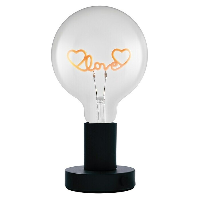 Ledvance Lámpara de sobremesa LED redonda Love (Ø x Al: 12,5 x 23,1 cm, Negro, Blanco cálido) | BAUHAUS