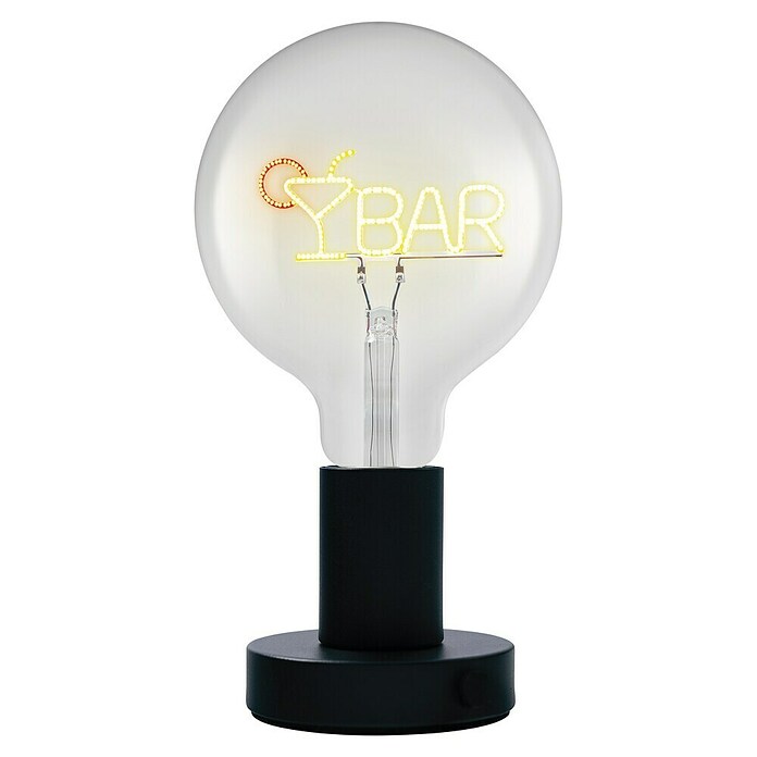 Ledvance Lámpara de sobremesa LED redonda Bar (Ø x Al: 12,5 x 23,1 cm, Negro, Blanco cálido) | BAUHAUS