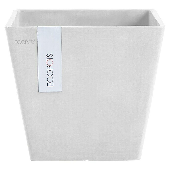 Ecopots Rotterdam Pflanzkasten (Außenmaß (L x B x H): 20,3 x 20,3 x 17,8 cm, Kunststoff, Weiß) | BAUHAUS