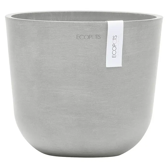 Ecopots Oslo Pflanztopf Mini - Außenmaß (Ø x H): 19 x 16,5 cm, Kunststoff, Weißgrau - Grauer ECOPOTS-Blumentopf mit einem modernen und minimalistischen Design, perfekt für den Innen- und Außenbereich.